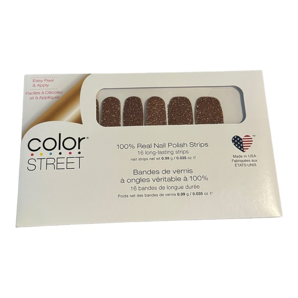 Color Street SAHARA JEWEL Brown & Copper Glitter Nail Strips Set - Picture 2 of 8